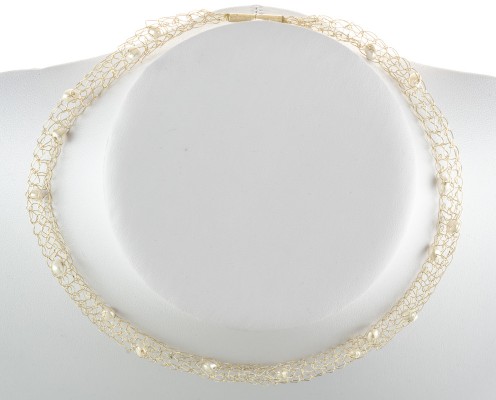 Perlen-Collier mit 925er Silber